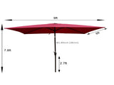 6 x 9ft Patio Umbrella Outdoor Waterproof Umbrella with Crank and Push Button Tilt without flap for 31191608