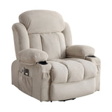 Power Lift Recliner Chair with Heat and Massage Electric Fabric Recliner Chair for Elderly with Side W1521P303189