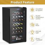 ZUN Dual Zone Wine and Beverage Refridgerator, 28 Bottle Wine Fridge with Independent Temperature 97057086