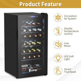 ZUN Dual Zone Wine and Beverage Refridgerator, 28 Bottle Wine Fridge with Independent Temperature 97057086