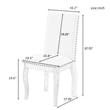 TREXM Set of 4 Dining chairs Wood Upholstered Fabirc Dining Room Chairs with Nailhead WF291264AAE