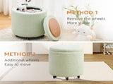Storage Ottoman Foot Rest Round Footstool Teddy Velvet Footrest Multifunctional Rolling Stool Coffee 23593543