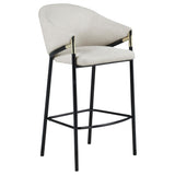 Beige and Glossy Black Sloped Arm Bar Stools B062P145554