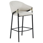 ZUN Beige and Glossy Black Sloped Arm Bar Stools B062P145554