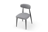 ZUN (Set of 4) Modern Dining Chairs , Curved Backrest Round Upholstered and Metal Frame,Grey W876110770