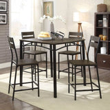 Black Metal Frame Counter Height Dining 5pc Set Wooden Set Table Top Counter Height Dining Table 4x B011P320850