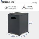 41*41*53.5cm Square Black Gas Storage Garden Iron Side Table 68938570