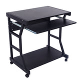 ZUN Moveable Four-wheel Computer Desk Black 73764478