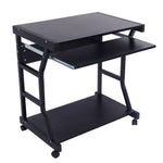 ZUN Moveable Four-wheel Computer Desk Black 05528576