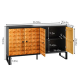 Modern buffet cabinet with storage space,Retro style four door wooden storage W1706P235655