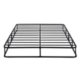 Queen Mattress Foundation 1pc Black Metal Frame with Textured Fabric Cover B011P197730