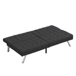 ZUN WOOD FRAME, STAINLESS LEG, FUTON, SOFA BED BLACK W2297P247597