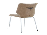 Dining Chairs Set of 4, Khaki Oil Waxed Leather Dining Chairs with Electroplated Metal Legs, W3493P444869
