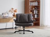 Criss Cross Legged Office Chair with Flip-Up Back Built-In Dynamic Airbag Lumbar Support, Wide Seat 48799744