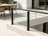 4-Pack 36x2x2 In Cable Railing Post, Pre-Drilled Holes, Black Stainless Steel with 30503766