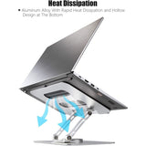 ZUN Portable monitor, adjustable laptop with 360 degree rotating base, ergonomic desktop 30547518