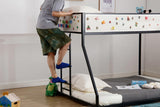 Adam Twin Full Bunk Bed Metal Black with White Mesh Guard Rail for Kids and Adult, Low Profile and B083P170085