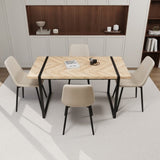 59" MDF light wood dining and modern dining chair 4-piece set, medieval wooden kitchen dining 84086713