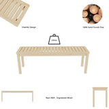52Solid Wood Slatted Bench for Living Room, Bedroom, or Entryway Durable Natural Hardwood Finish, W773P227476