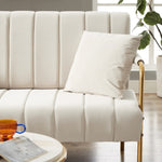 ZUN [New Design] Modern and comfortable beige Australian cashmere fabric sofa, comfortable loveseat with W2272P143253