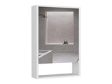Medicine 35H" Single Door Cabinet, Two Interior Shelves, One External Shelf, White B097133128