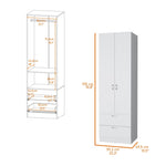 ZUN White 2-Door 2-Drawer Wardrobe B062P205246