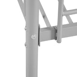 Iron Bed Bunk Bed with Ladder for Kids Twin Size Gray 40700088