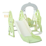 ZUN Toddler Slide and Swing Set 6 in 1, Kids Playground Climber Playset with Soccer Goal, 2 Basketball PP312508AAF