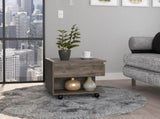 Dark Brown 1-Drawer 1-Shelf Lift Top Coffee Table B06280373