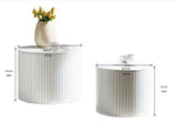 Nested table set 2 pieces, MDF coffee table set Living room/lounge area, White W2085P185151
