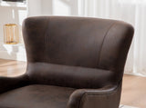 28"W PU High Back Accent Chair, Upholstered Armchair for Living Room, Retro Wingback Arm Chair W3188P397139