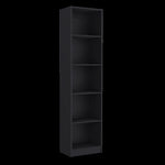 ZUN Home Xs Bookcase with 5-Tier Shelves and Slim Design -Black -Office B200137819