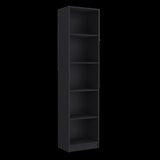 ZUN Home Xs Bookcase with 5-Tier Shelves and Slim Design -Black -Office B200137819