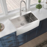 ZUN 33x22x10"Farmhouse Apron Single Bowl Stainless Steel Kitchen Sink W2898P228903