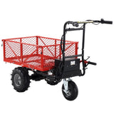 Wheelbarrow Utility Cart Electric Powered Cart 48V28Ah 500W Capacity 500lbs Material Hauler ET301713RDF