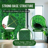 12 Pcs 24x16inch Artificial Grass Wall Panels, Decorative Boxwood Grass Backdrop for Outdoor Garden 57214769