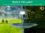 51*51*106cm Plastic Round Birdbath with Solar Ligh Dark Green 42033650