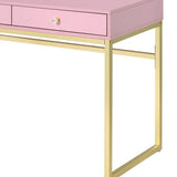 Coleen Pink & Gold Finish Vanity Desk W/Mirror & Jewelry Tray B2726P315739