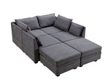 ZUN Modern Large U-Shape Modular Sectional Sofa, Convertible Sofa Bed with Reversible Chaise for Living 08551268