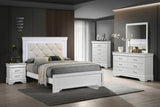 Modern Sleek Bedside Table White 1pc Nightstand Bedroom Furniture Accent Handles Spacious Drawers B011P306183