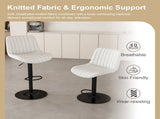 Swivel Bar Stools with Adjustable Height , Backrest, and Soft Knit Fabric - Ideal W2699P360246