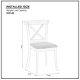 Wooden X Back Dining Chairs Set of 2, Modern Fabric Upholstered Kitchen Side 2PC Chairs, Cross Back W2582P188310