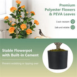 2 Pack Orange Artificial Camellia Tree with Blooming Flower 47174878