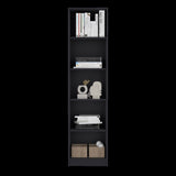 ZUN Home Xs Bookcase with 5-Tier Shelves and Slim Design -Black -Office B200137819