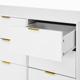 White 9 Drawer Dresser, 63" Large Deep Chest of, Wooden Dresser Storage Cabinet with 9 W409P307594