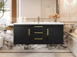 36'' Wall Mounted Bathroom Vanity with Resin Sink, Floating Bathroom Storage Cabinet with 2 Drawers, N710P253035B