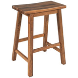 Farmhouse Rustic 2-piece Counter Height Wood Kitchen Dining Stools for Small Places, Walnut 33473961