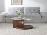 Modern and practical double-layer round table. Glass table top, wood MDF table legs. Suitable for W1117P272167