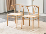 Wesborn Chair-Y-shaped Medieval Style Armchair for Dining Table, Woven Seat W2920P430783
