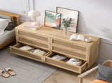 59.06"6-Drawers Rattan Storage Cabinet Rattan Drawer with White Drawer Slides,for Bedroom,Living W757P162758